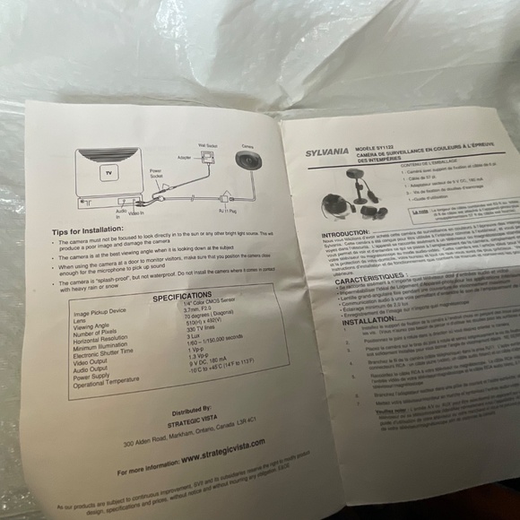 SYLVANIA weatherproof COLOR SECURITY CAMERA NEW INSIDE /OUTSIDE - Picture 2 of 13